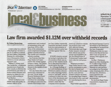 Honolulu Star Advertiser Reports On Galiher Law Firm Win Honolulu Star Advertiser Reports On Galiher Law Firm Win
