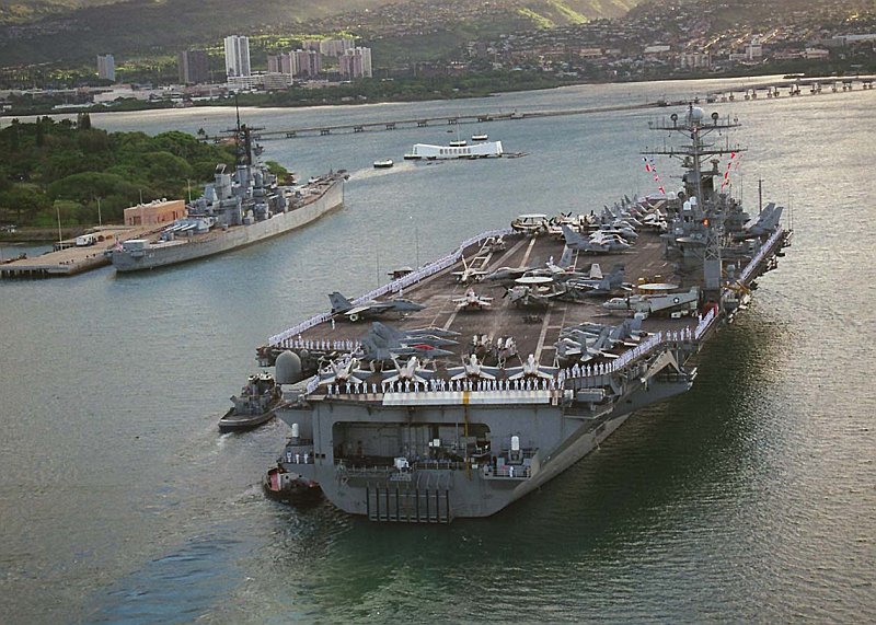 Aircraft Carrier Responsible for the Burial of Osama Bin Laden Stops at Pearl Harbor